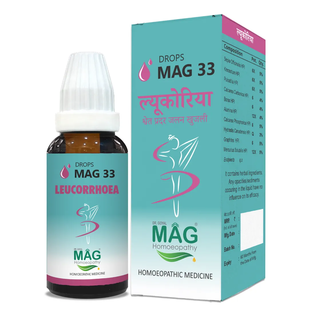 MAG Drops 33 - Leucorrhoea (White Discharge) Relief MAG Drops 33 - Leucorrhoea (White Discharge) Relief