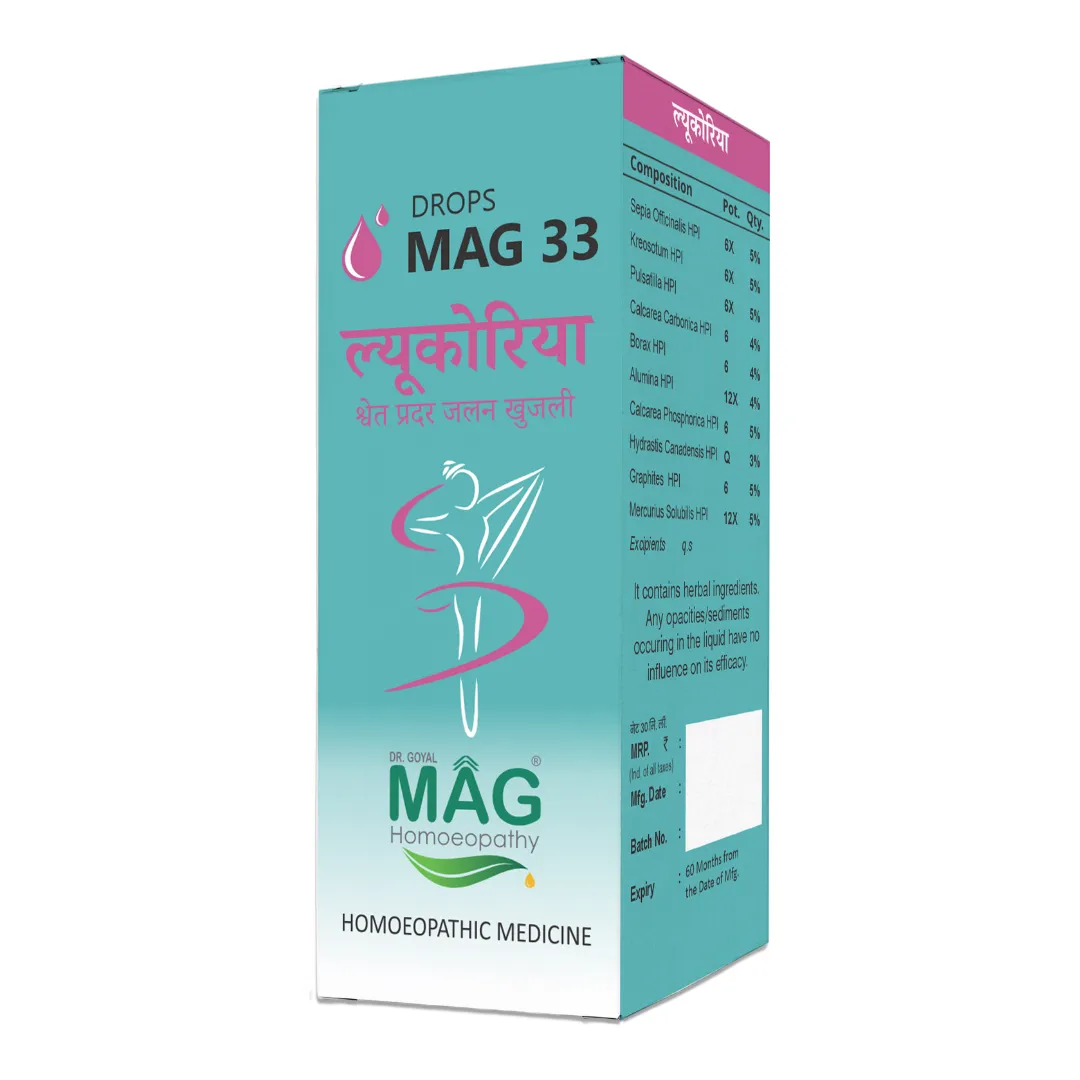MAG Drops 33 - Leucorrhoea (White Discharge) Relief MAG Drops 33 - Leucorrhoea (White Discharge) Relief